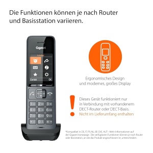 Telefon DECT Gigaset COMFORT 520HX cu ladeschala, design elegant, culoare titanium-negru - Img 2