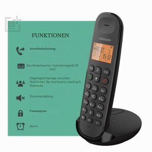 Telefon DECT Logicom ILOA 155T cu Anunt de Apel, 15 Min, Negru - Img 4