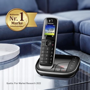 Telefon fara fir Panasonic KX-TGJ320GB cu robot telefonic, sistem hands-free, LCD color, securitate DECT, radiatii reduse, baterie de lunga durata, negru - Img 7