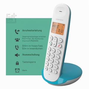 Telefon fix fara fir Logicom ILOA 150, display 4 linii, freisprech, turcoaz - Img 4