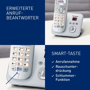 Telefon fix Panasonic KX-TG6822GS DECT cu raspuns automat perl-silver - Img 4