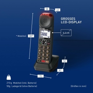 Telefon Panasonic KX-TGMA45 Mobil Suplimentar cu Amplificare Sunet si Slow-Talk Negru Metalic - Img 7