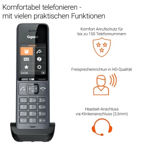 Telefon wireless Gigaset Comfort 520HX Duo 2 receptoare compatibil DECT titan-negru - Img 4