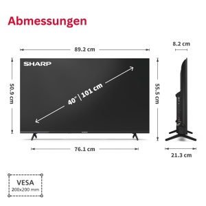 Televizor LED SHARP 40HA1705E 101 cm Full HD, 3 HDMI, 2 USB - Img 2