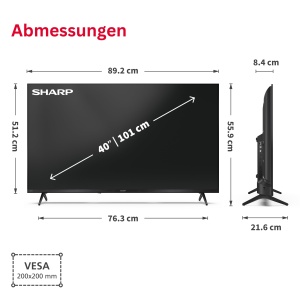 Televizor Smart Sharp 40HE3745E QLED 40 inch Full HD HDR - Img 3
