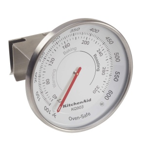 Termometru de cuptor KitchenAid, 40-320C, cu suport rotativ, din inox