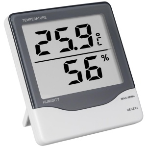 Termometru Digital TFA Dostmann 30.5002, Display Mare, Monitorizare Temperatura si Umiditate, Alb-Negru