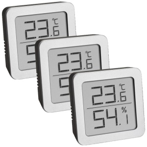 Termometru-higrometru digital TFA Dostmann, 3 seturi, negru-silver