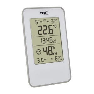 Termometru si higrometru digital TFA Dostmann 30.5057, alb
