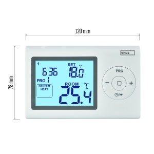 Termostat digital de camera EMOS, termostat de perete programabil pentru sisteme de incalzire si racire, termostat / regulator de temperatura a camerei cu protectie impotriva inghetului, conectat prin fir pentru montare pe suprafata 12 x 2,6 x 7,8 cm - Img 8