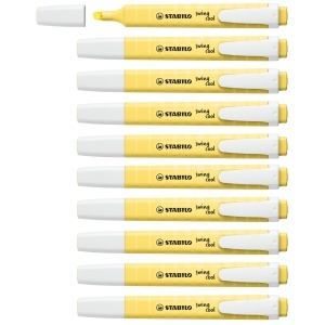 Textmarker Pastel STABILO swing cool cu clip, 14 culori, tehnologie anti-uscare