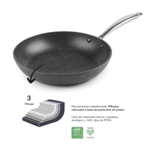 Tigaie antiaderenta Lacor 27026 aluminiu turnat 26 cm negru - Img 4