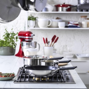 Tigaie din inox KitchenAid Classic, 3 piese, 20 cm, 24 cm, 28 cm, argintie - Img 8