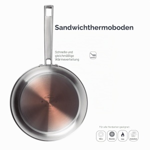 Tigaie din inox Lacor 45428, 28cm, compatibila cu toate tipurile de plite - Img 4