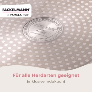 Tigaie Fackelmann x Pamela Reif 28 cm Aluminiu Recilat Antiaderenta Ceramica Pastel-Beige - Img 4