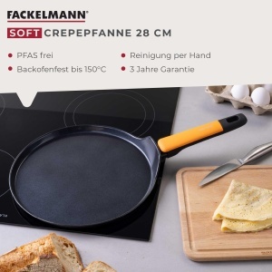 Tigaie pentru clatite Fackelmann Soft O28 cm aluminiu forjat invelis ceramic Greblon CK2 - Img 3