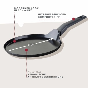 Tigaie pentru clatite Fackelmann Statement 25cm aluminiu reciclat antiaderenta compatibila inductie - Img 2