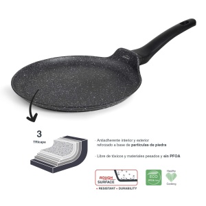 Tigaie pentru clatite Lacor 26844, 24 cm, aluminiu antiaderent, compatibila inductie - Img 3
