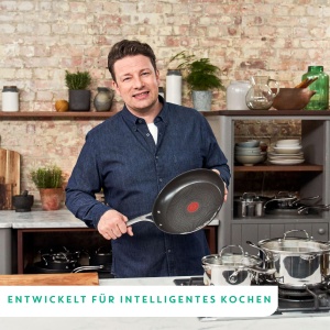 Tigaie Tefal Jamie Oliver by Cook's Direct On Wok, 28 cm, acoperire antiaderenta, termosemnal, maner nituit, potrivita pentru inductie, otel inoxidabil, E3041934 - Img 3