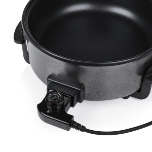 Tigaie Tristar XL - diametru 30 cm, capacitate 5 l, pentru 4 persoane, cu separator, termostat reglabil, 1500 W, negru, PZ-9135 - Img 4