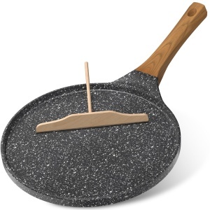 Tigaie YASHE 26cm pentru clatite antiaderenta compatibila cu inductie cu spatula din lemn
