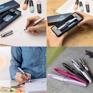 Tintenroller Schneider Ray, Culoare Cherry Blossom, Ergonomic, Cu Clip din Otel - Img 3