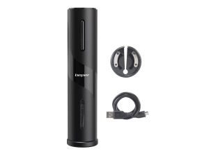 Tirbuson electric BEPER P102ACP100, reincarcabil USB, cu taietor de folie, negru - Img 3