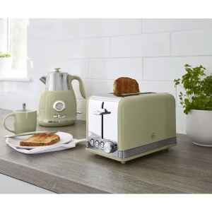 Toaster 2 felii Swan Retro ST19010GNEU, 815W, 6 trepte, Verde - Img 4