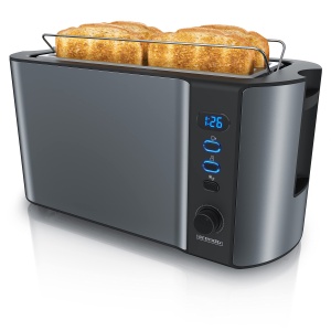 Toaster Arendo Frukost, 1500W, 4 felii, functie de dezghetare, Cool Grey