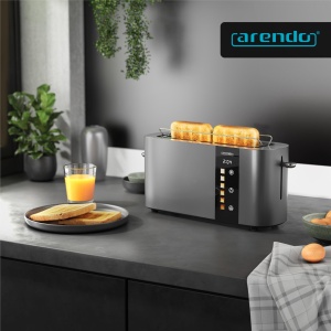 Toaster Arendo LEVEL TOUCH, 2 felii, 1000W, 6 trepte rumenire, ecran LED, Gri - Img 6