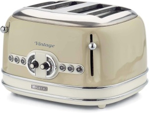 Toaster Ariete Vintage 156, 4 felii, 1600W, culoare bej