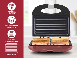 Toaster Beper P101TOS010, 750W, Antiaderent, AlbRosu - Img 2