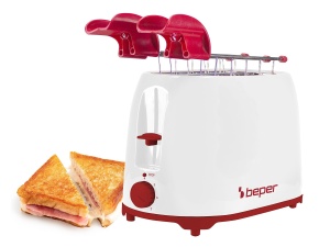 Toaster BEPER P101TOS100, 2 feliute, 7 niveluri rumenire, inox