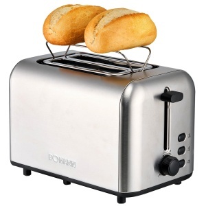 Toaster Bomann TA 6080 CB 2 felii inox fante extra late functie de dezghetare