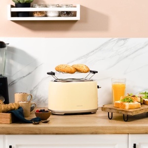 Toaster Cecotec ToastTaste 1000 Retro Double Beige 980W Functie Dezghetare si Incalzire - Img 2