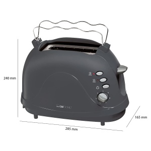 Toaster Clatronic TA 3565, 2 felii, putere 600-700 W, culoare gri - Img 5