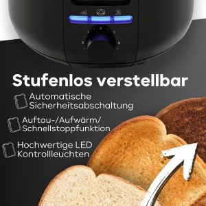 Toaster Clatronic TA 3802 Negru 4 Felii Functie Decongelare - Img 4