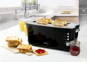 Toaster DOMO DO961T - 2 Toastschlitze pentru 4 Toasts - 1350 W - Negru - Img 2