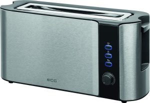 Toaster ECG ST 10630 SS, 2 feliute, 6 niveluri intensitate, inox negru-silver