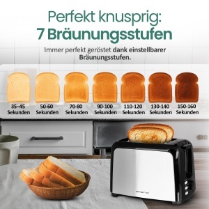 Toaster Emerio TO-123924, 750W, 2 fante extra late, negru - Img 2