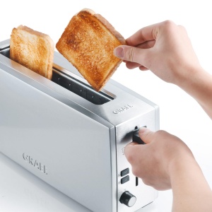 Toaster GRAEF TO90 Argintiu cu Brotchenaufsatz, 6 Stadii Braunare, Crumb Tray - Img 2