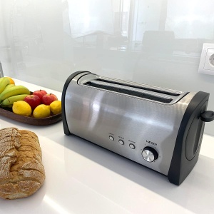 Toaster Haeger TO-14D.010A 1400 W cu 2 fante, inox, control electronic - Img 2