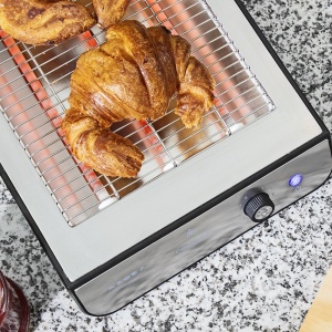 Toaster orizontal Cecotec Turbo Easy Toast Inox, 900 W, 6 trepte, argintiu - Img 3
