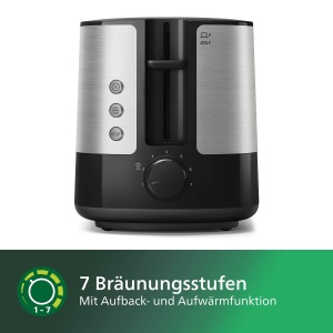 Toaster Philips HD263790, 7 trepte rumenire, functie de dezghetare, negru - Img 3