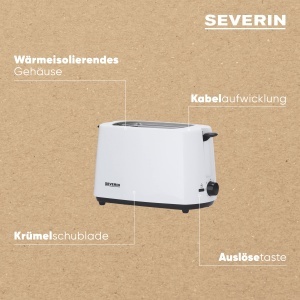 Toaster SEVERIN AT 2286 AlbNegru 700W Cu Brotchenaufsatz - Img 4