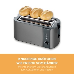 Toaster Severin AT 9341 1400 W InoxNegru Functie decongelare Suport pentru chifle - Img 5