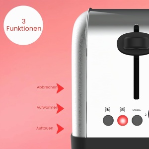 Toaster Solac YeYe 1400 W, 6 nivele de rumenire, 2 fante extra lungi - Img 3
