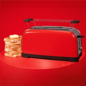 Toaster vertical Cecotec Toastin Time 1500, 1500 W, 2 fante, rosu - Img 4