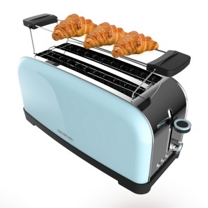 Toaster vertical Cecotec Toastin Time 1500, 1500 W, 4 felii, albastru