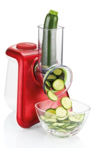 Tocator electric Moulinex DJ8115 | Tocatoare Fresh Express Max | 5 Insertii de tambur Functie zaruri | 260 W | Finisaj rosu rubiniu | alb/rosu metalizat | 14 cm L x 27 cm L x 19 cm H - Img 2